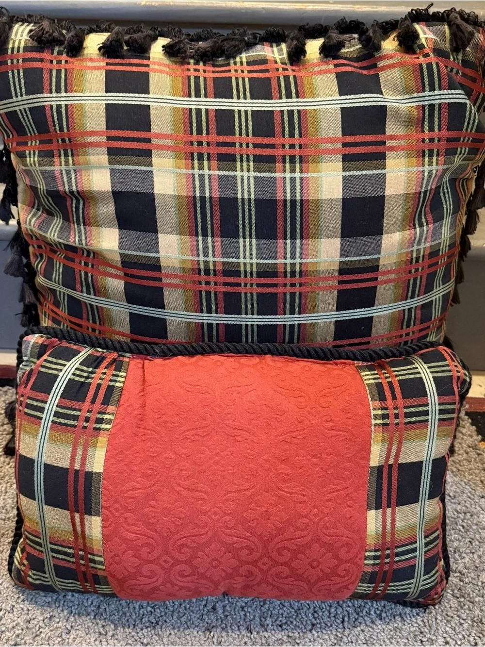 Vintage Plaid Accent Pillows